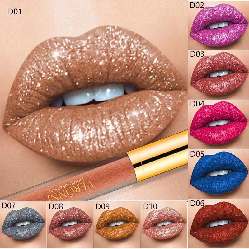 VERONNI Sip Glitter Flip Matte Pearlescent Lip Gloss Non-stick Cup Diamond Lip Gloss Wish