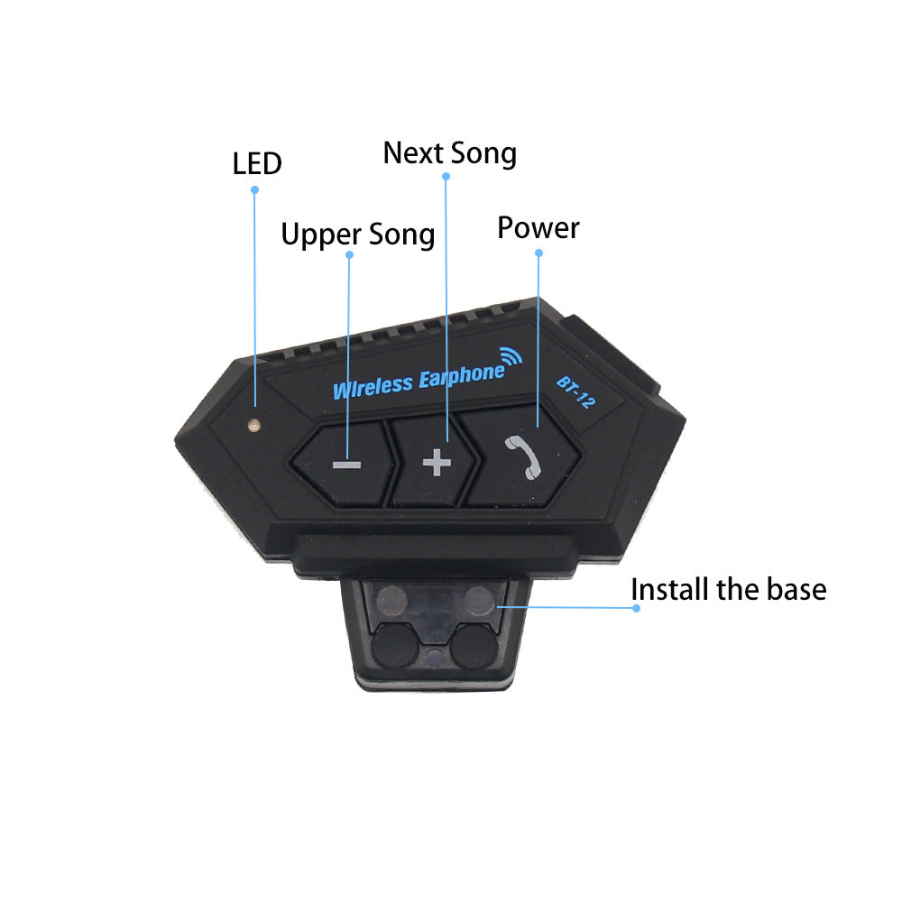 Hot Selling Motorcycle Helmet Wireless Bluetooth Headset Hands-free Phone Call Intercom Music Player