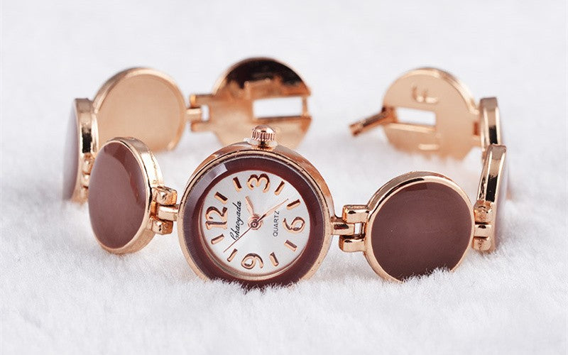 The Bracelet Watch Brown Circle Casual Watch Fashion Gift Watch Women&#039;s Watch
