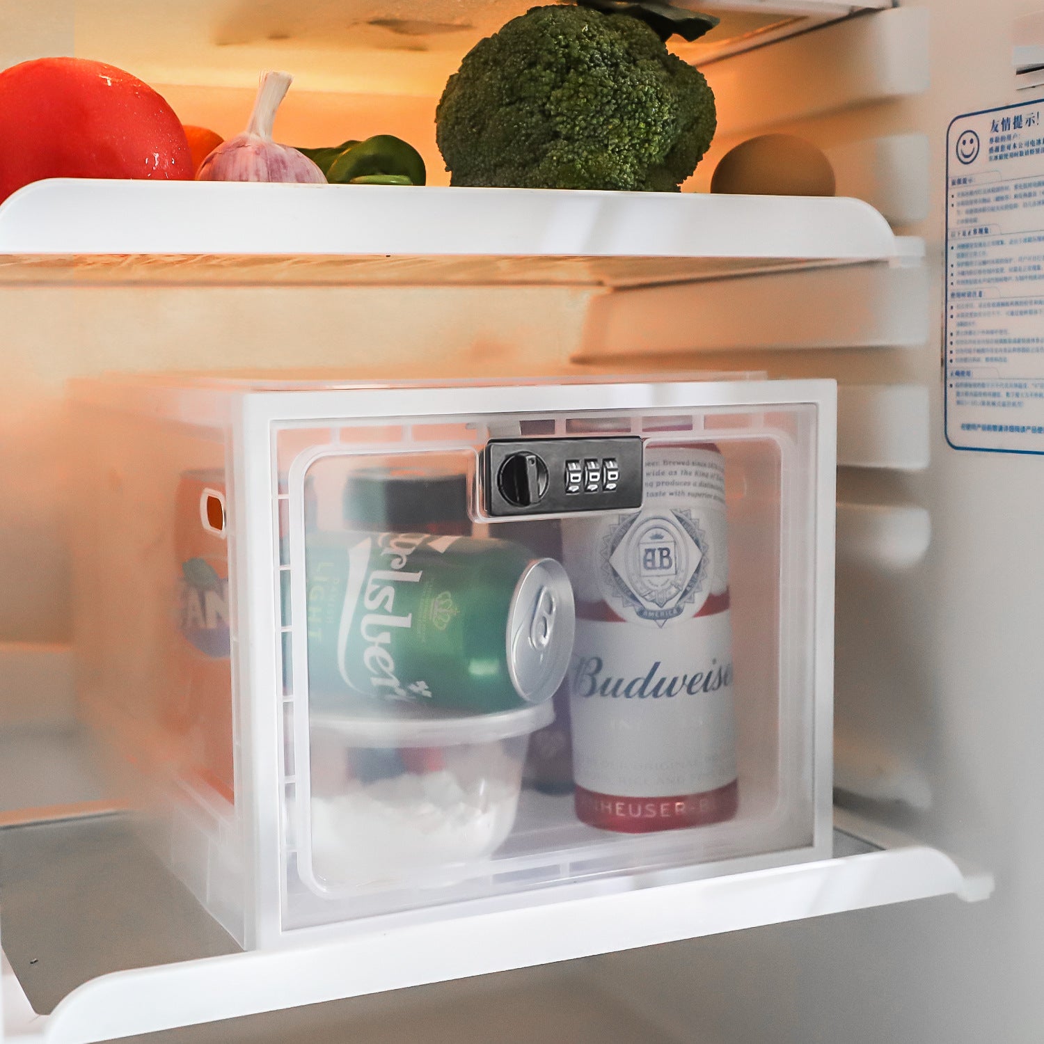 LOCKBOX Combination Lock Refrigerator Food Snack Storage Box Transparent Storage Box Medicine Box Mobile Phone Tablet Combination Box