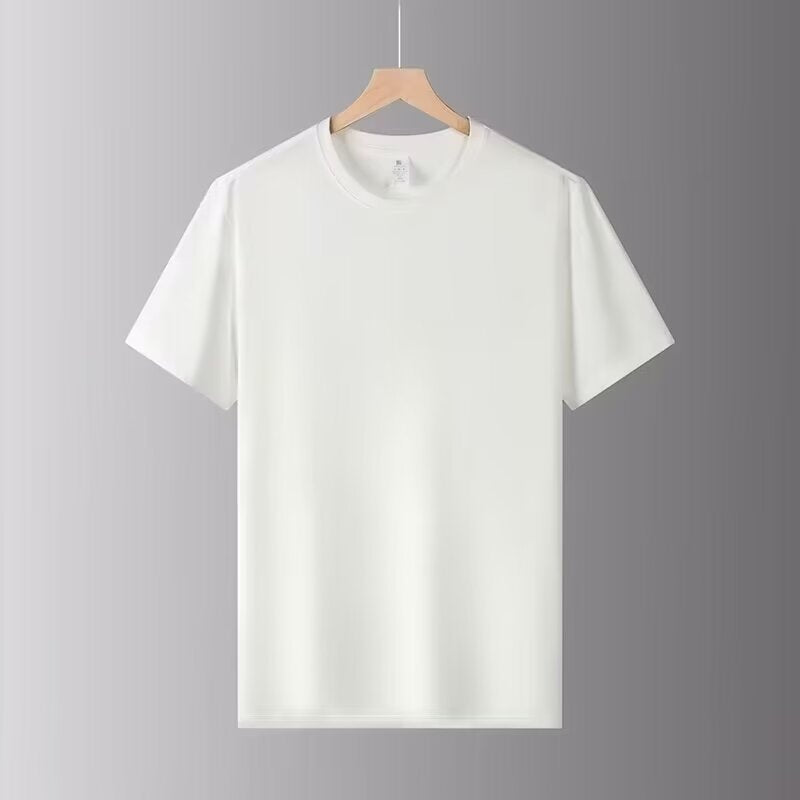 Summer T-shirt Short-sleeved T-shirt Men&#039;s Work Solid Color Loose Half-sleeved Round Neck Sweatshirt Simple All-match