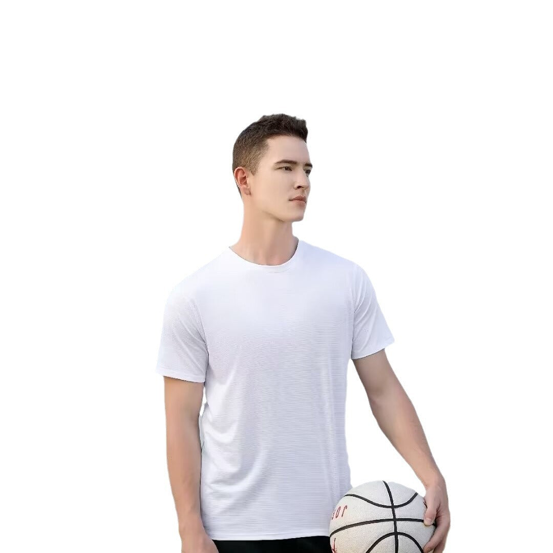Summer T-shirt Short-sleeved T-shirt Men&#039;s Work Solid Color Loose Half-sleeved Round Neck Sweatshirt Simple All-match