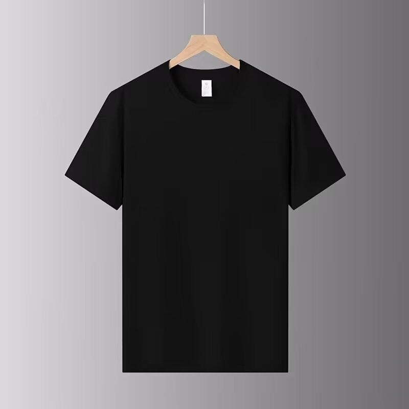 Summer T-shirt Short-sleeved T-shirt Men&#039;s Work Solid Color Loose Half-sleeved Round Neck Sweatshirt Simple All-match