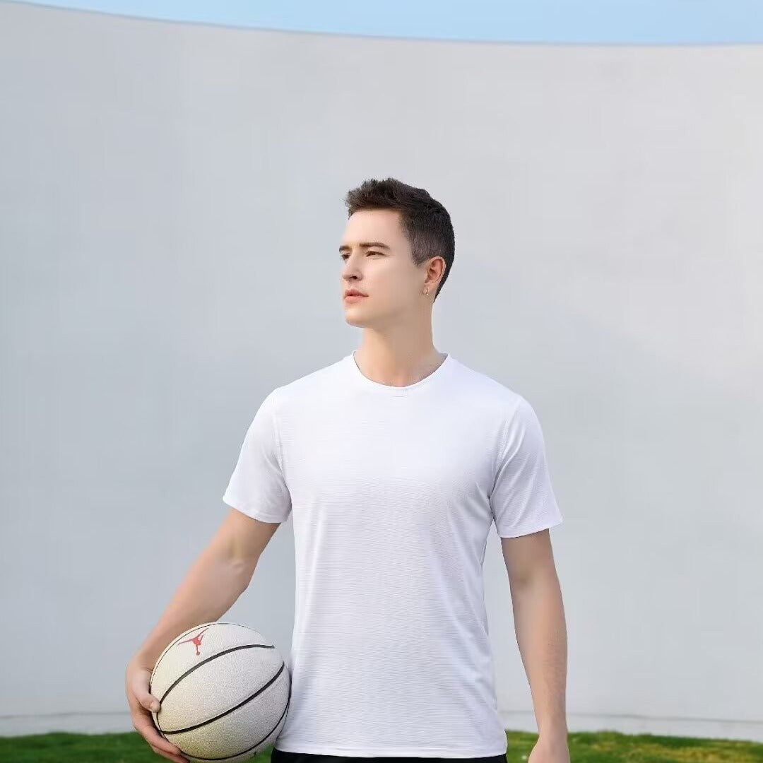 Summer T-shirt Short-sleeved T-shirt Men&#039;s Work Solid Color Loose Half-sleeved Round Neck Sweatshirt Simple All-match